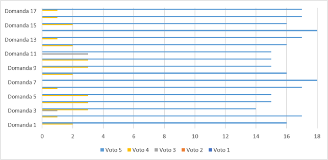 Grafico che rappresenta i risultati per il bando: Attività di educazione e riabilitazione visiva domiciliare attraverso tecnologie digitali