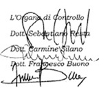 Firma digitale dell'Organo di Controllo: dott. Sebastiano Resta, dott. Carmine Silano e dott. Francesco Buono